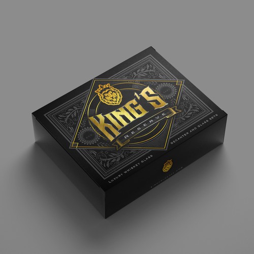 Whiskey packaging with the title 'Box Whiskey Deluxe'