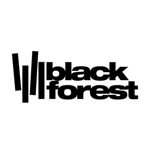 Helvetica logo with the title 'Black Forest logo'