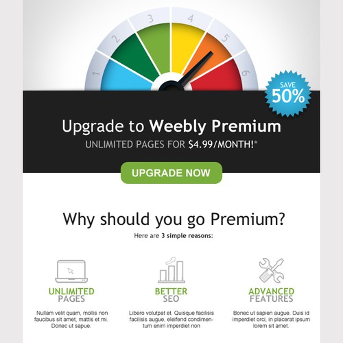 Newsletter design with the title 'Create a Promotional Email for iPage!'