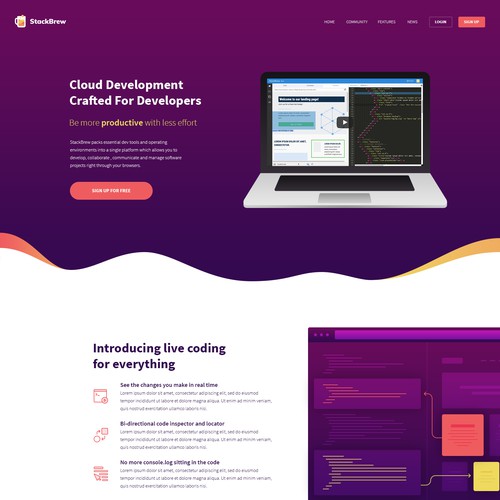 Beautiful website with the title 'Beautiful Webpage for Development Toolkit'