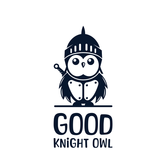 Knight logo with the title 'Good Knight Owl'