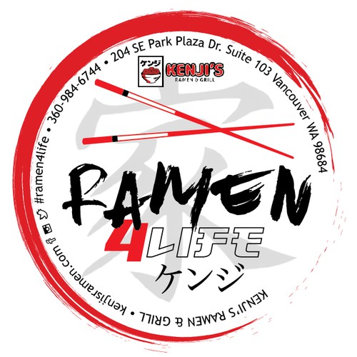 Calligraphy design with the title 'Japanese style stickers for Kenji's'