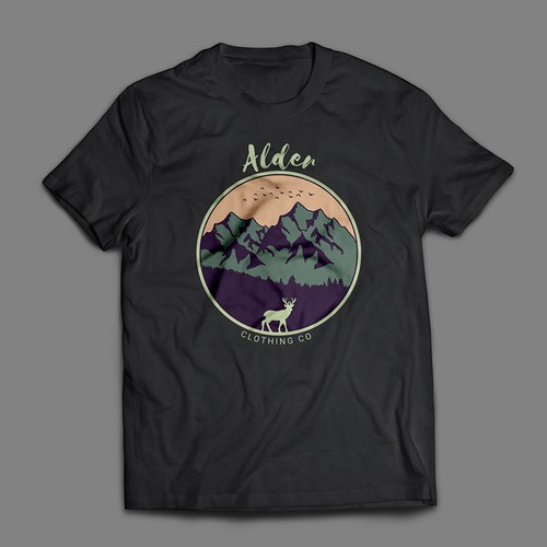Deer t-shirt with the title 'Alder Clothing CO T-Shirt Design'