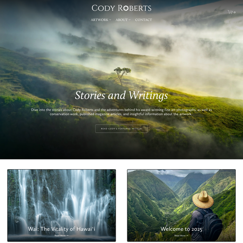 Design with the title 'Cody Roberts Fine Art Ecommerce Design'