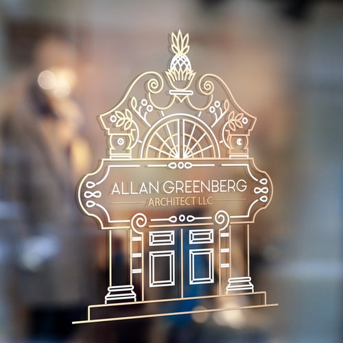 Modern vintage logo with the title 'Allan Greenberg Architect LLC.'