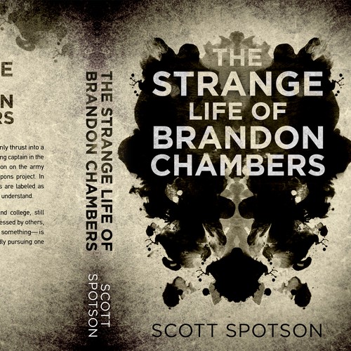 Mysterious design with the title 'The strange life of Brandon Chambers - Psychological thriller'