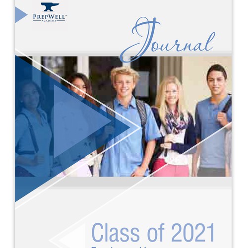 College book cover with the title 'Front cover and Layout for a student journal'