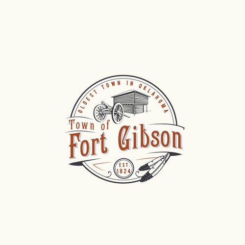 Fort design with the title 'Vintage town logo'