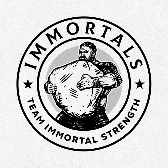 Weightlifting logo with the title 'Immortals'