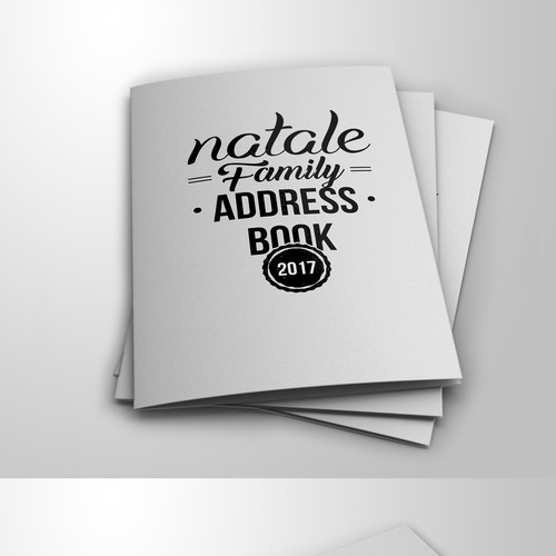 Script font design with the title 'Family Address Book Design'