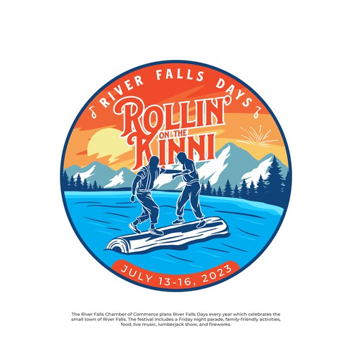 Lumberjack logo with the title 'River Falls'