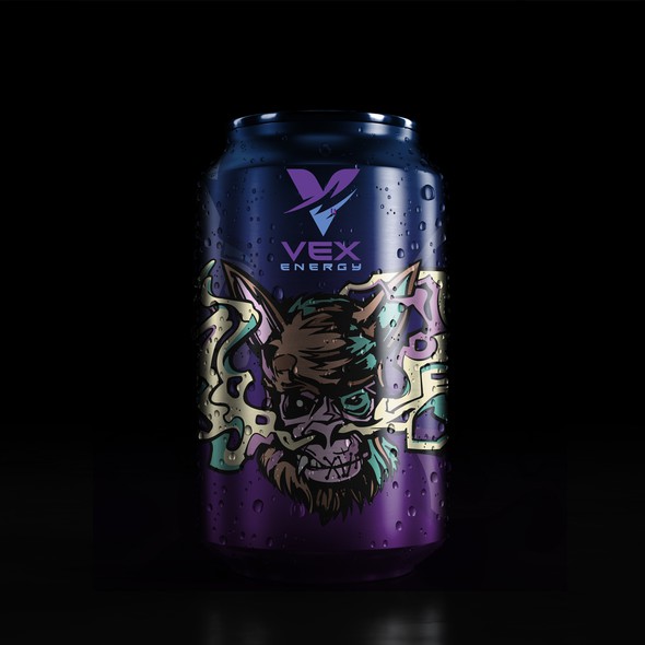 Gorilla design with the title 'Spooky Energy Drink Illustration'