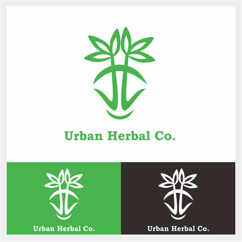 Ad logo with the title 'Design Logo Urban Herbal Co.'