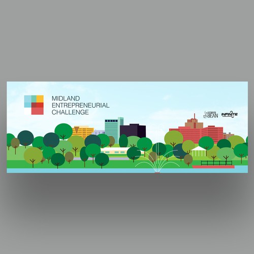 Designer artwork with the title 'Midland Entrepreneurial Challenge'