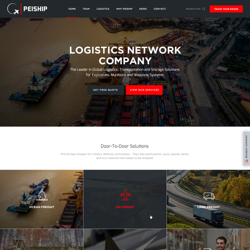 Industrial design with the title 'Website design for PEIShip'