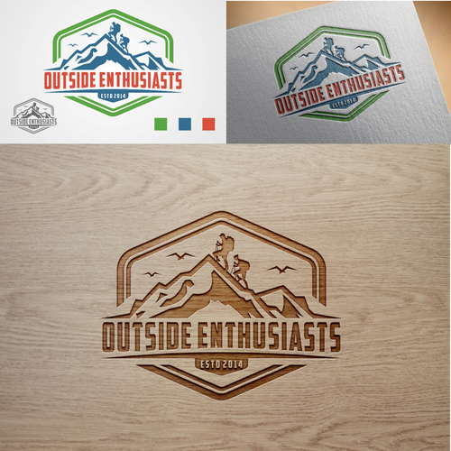 Hiking logo with the title 'Outside Enthusiast'