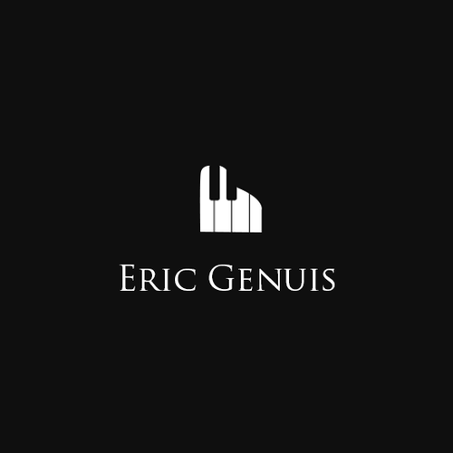 Piano design with the title 'Eric Genuis Is A Genius At The Piano'