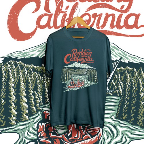 Hiking t-shirt with the title 'T-shirt Design for California Tourism'