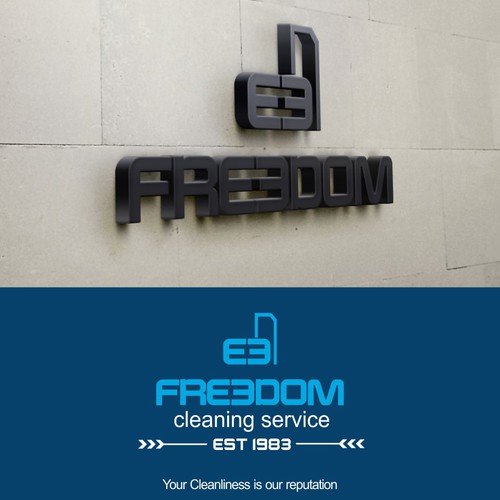 Mockup logo with the title 'logo cleaning service'