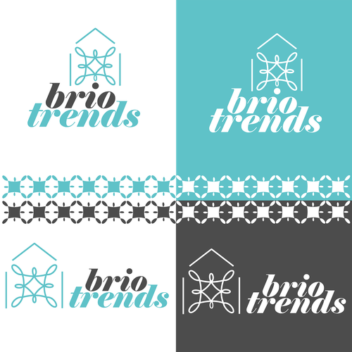 Blue and white logo with the title 'House decor business logo'