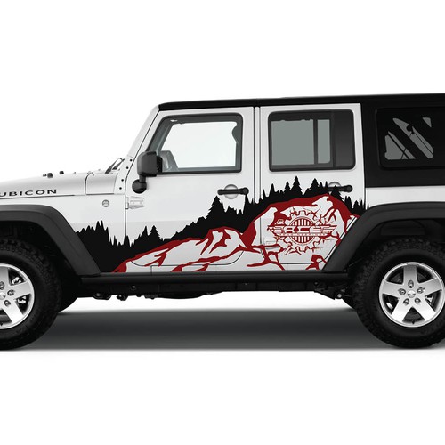 Hardcore design with the title 'Hardcore jeep print die cut '