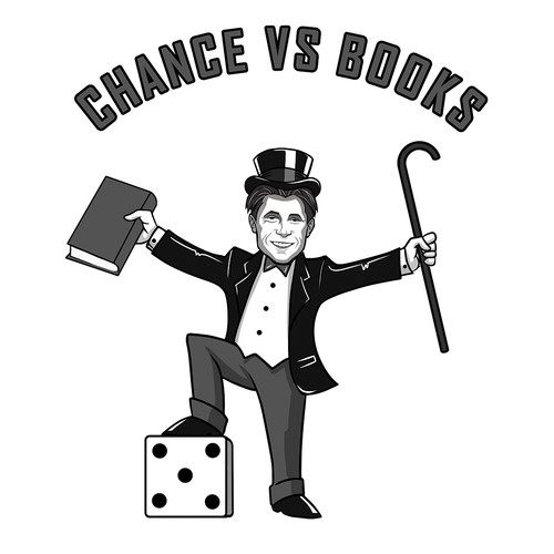 Character t-shirt with the title 'Chance vs Books'