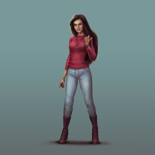 Female design with the title 'Girl Character'