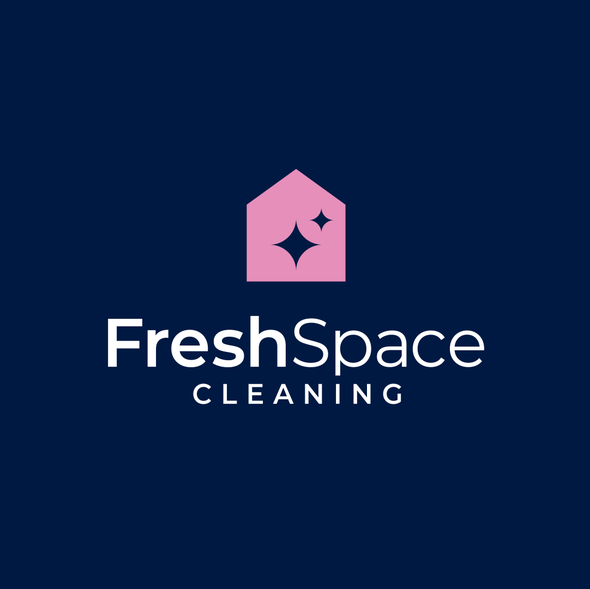 Blue design with the title 'FreshSpace Cleaning'