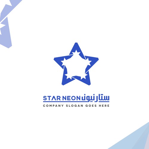 Star brand with the title 'Flat Logo Design'