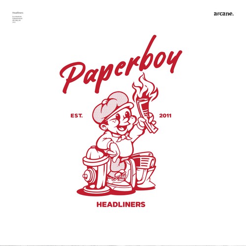 Merchandise artwork with the title 'Paperboy'