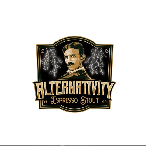 Tesla design with the title 'Beer label'