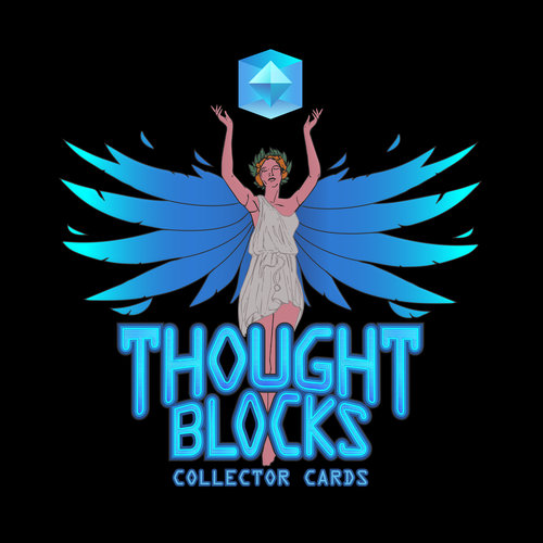 Liberty design with the title 'Thought Blocks Collector Cards Logo'