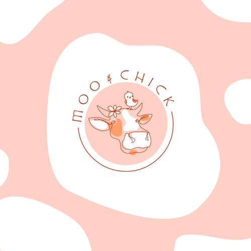 Milk logo with the title 'Moo + Chick'