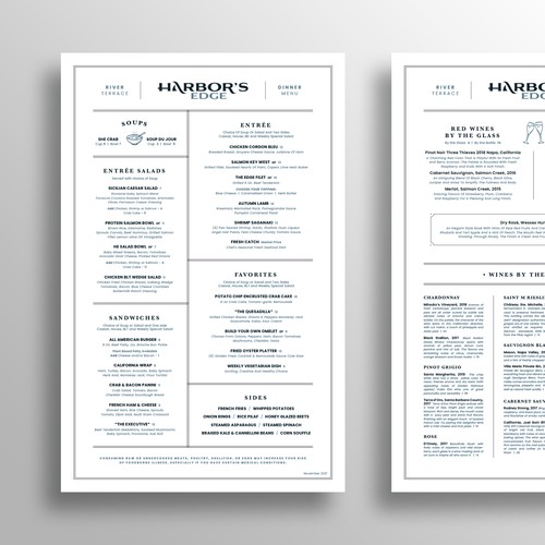 Upscale design with the title 'Menu Design'