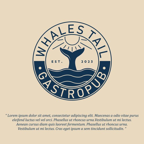 Tail design with the title 'Whales Tail'