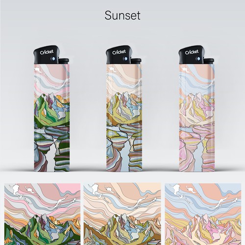 Landscape artwork with the title 'Lighter design '
