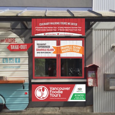 Store signage for for award-winning food tour company