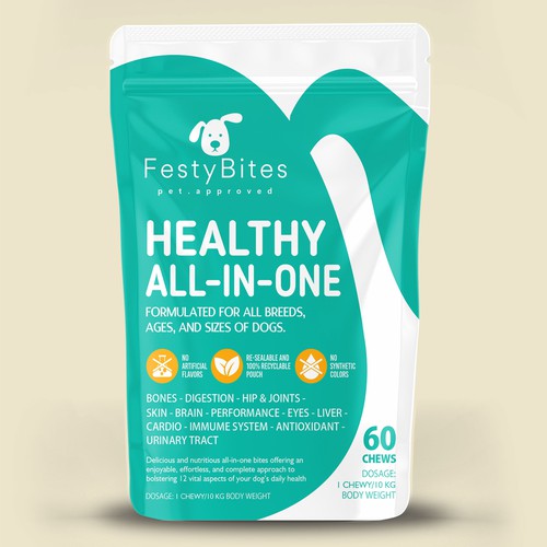 Funny packaging with the title 'Fun, minimalistic package design concept for FestyBites'