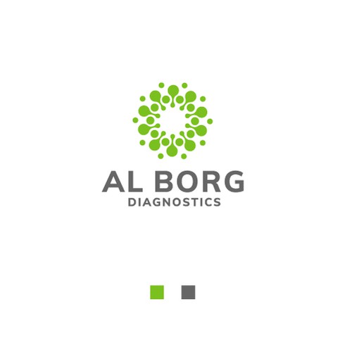 Symmetrical logo with the title 'Logo concept for blood testing laboratory'