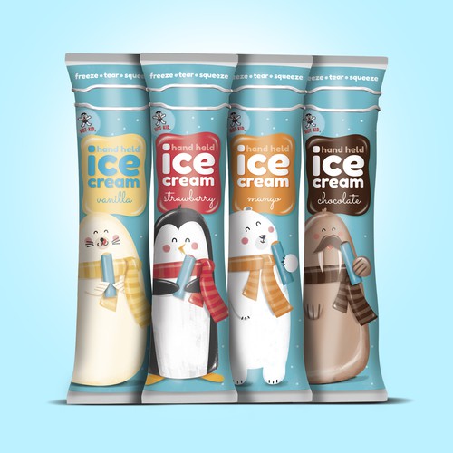Seal design with the title 'Create Packaging Design for a Hand Held Ice Cream Treat'