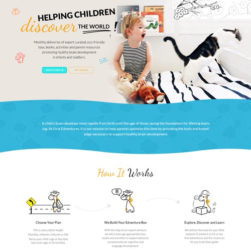 Creative website with the title 'Nice website design for children's website.'