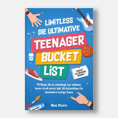 Teen book cover with the title 'Teenager Bucket List'