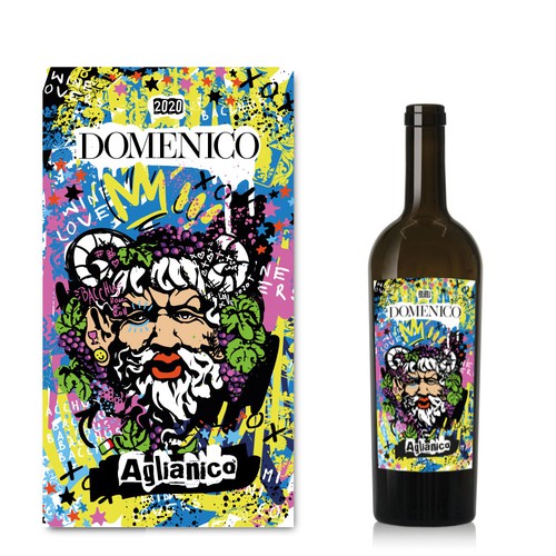 Stencil design with the title 'Fun wine label'