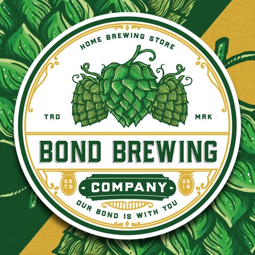 Brewery logo with the title 'Bond Brewing Company'