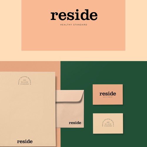 Letterhead design with the title 'RESIDE Healthy Standard brand identity'