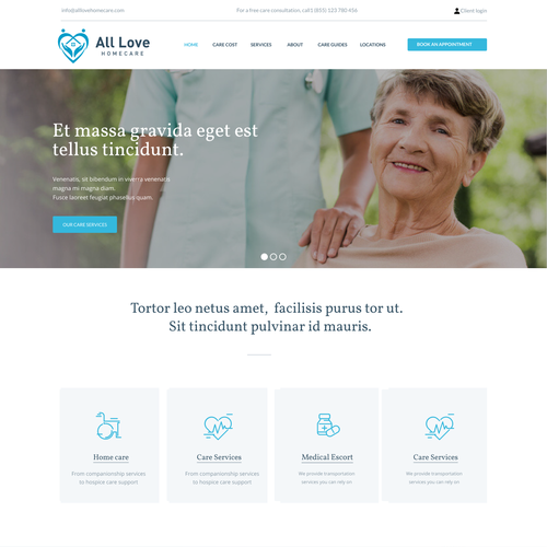 Pharmaceutical website with the title 'Home Healthcare business needs logo and website'