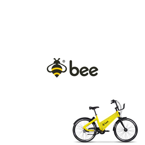Fibonacci logo with the title 'bee bike sharing logo design'
