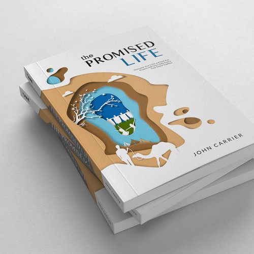 Artsy design with the title 'Digital-paper-cut book cover design'