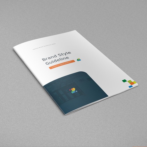 Style guide design with the title 'Brand Guide for a Tech Firm'