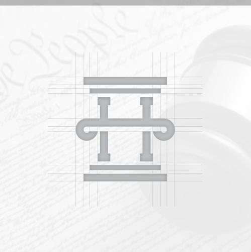 H logo with the title 'Law logo design.'
